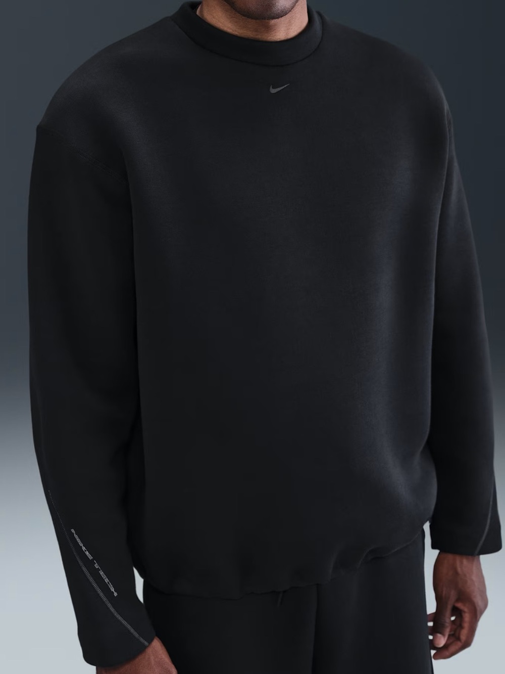 Nike Tech Fleece Loose Fit Crew Neck Sweatshirt Black Large